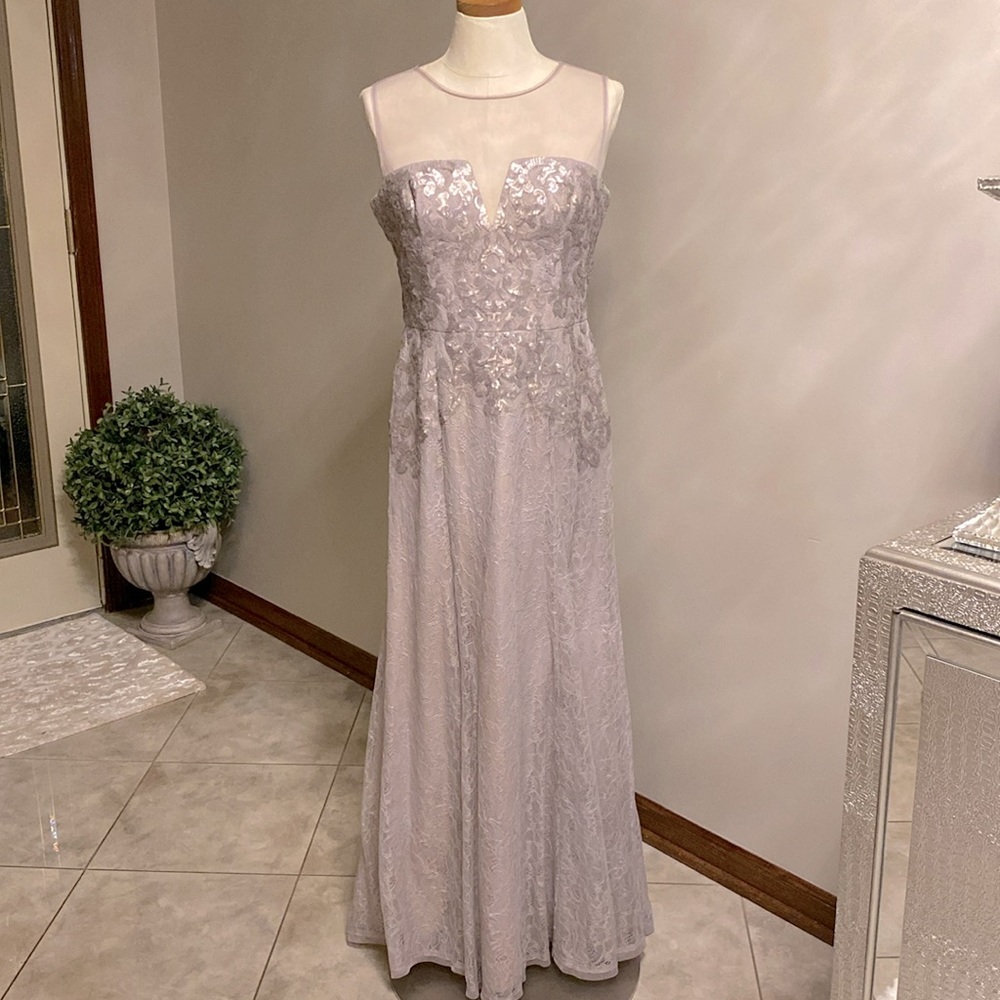 BCBGMaxAzria Sheer Lace Maxi Dress